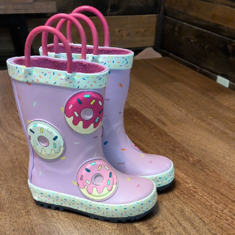 Kids Donut Rain Boots - Pink and Purple
